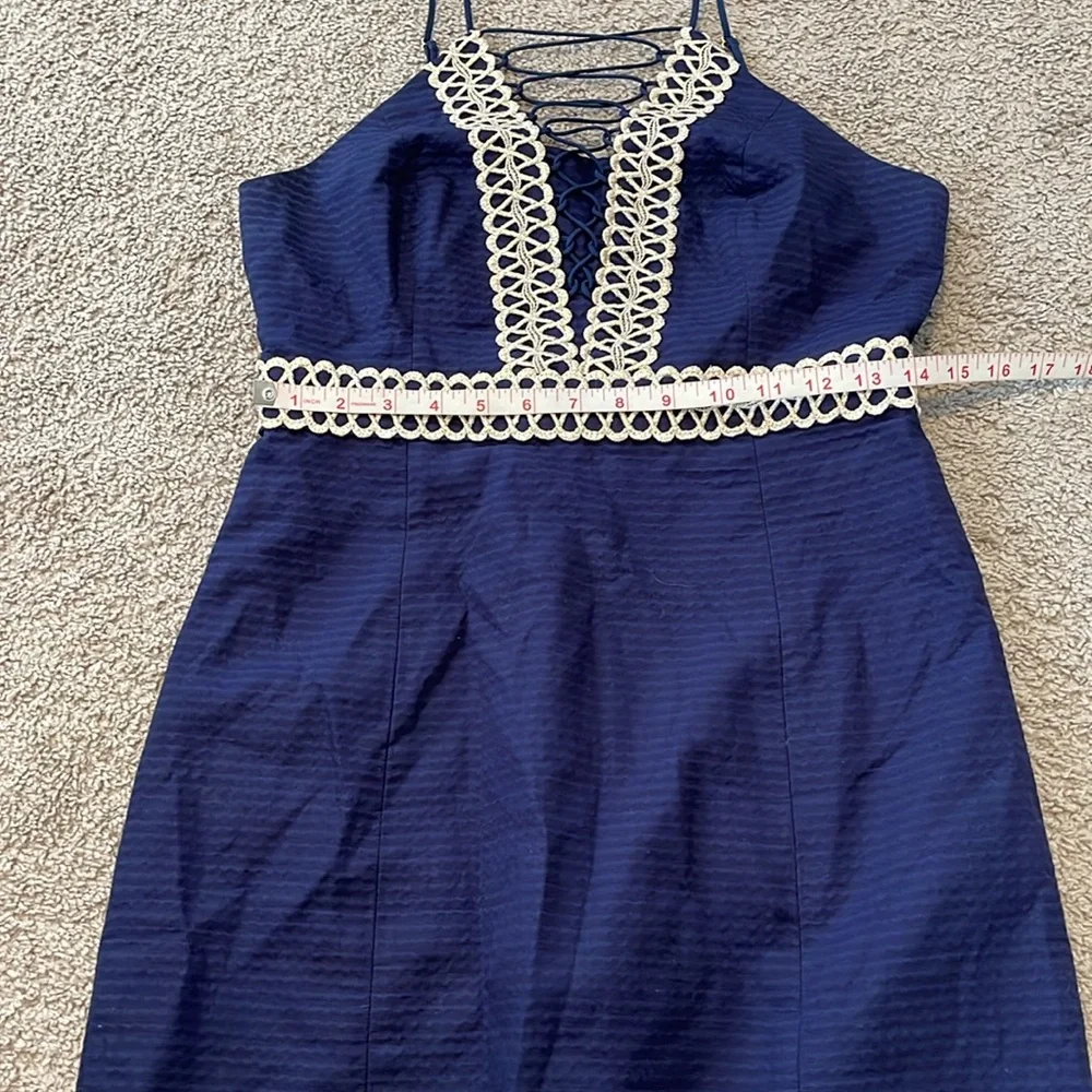 Lilly Pulitzer Trisha Navy and Gold Shift Dress - Picture 12 of 14